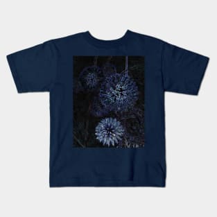 Abstract Blue Floral Design Kids T-Shirt
